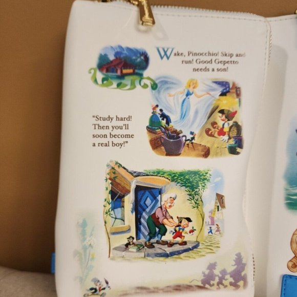 Loungefly Disney Pinocchio Story Book Convertable Backpack Crossbody Bag NEW main image 6